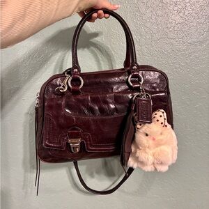 vintage brown leather coach purse